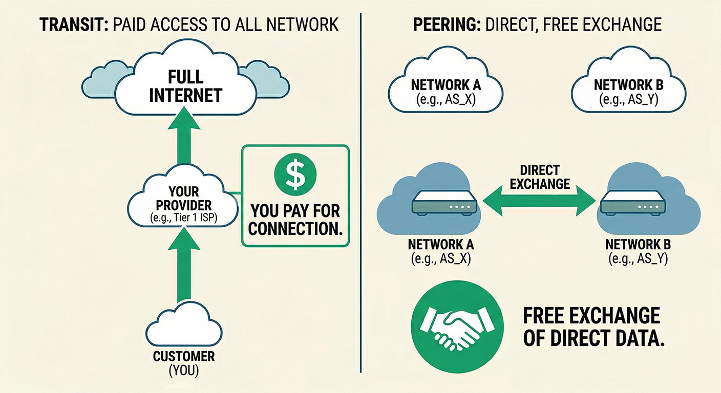 IP Transit vs Peering: What’s the Difference?